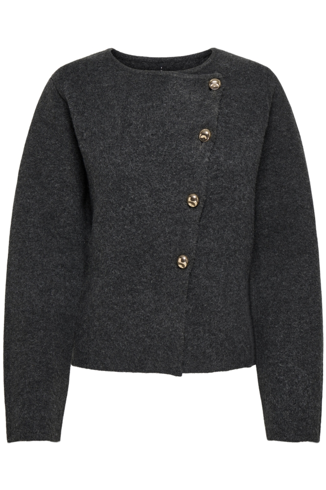 Only grijze dames vest | Vooraanzicht