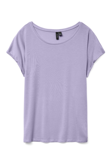 Vero Moda T-shirt VMAVA PLAIN SS TOP JRS NOOS 10284468 Pastel Lilac