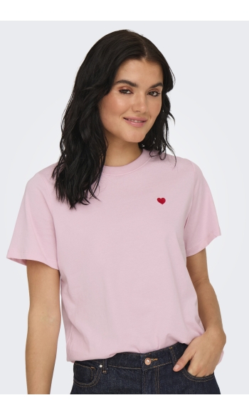 JDYPISA S/S PRINT TOP JRS NOOS 15298612 PARFAIT PINK/BITTERSWEET
