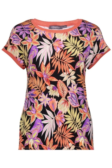 Geisha T-shirt SARAH T SHIRT MET PRINT 52135 60 Pr.01 Coral/Purple