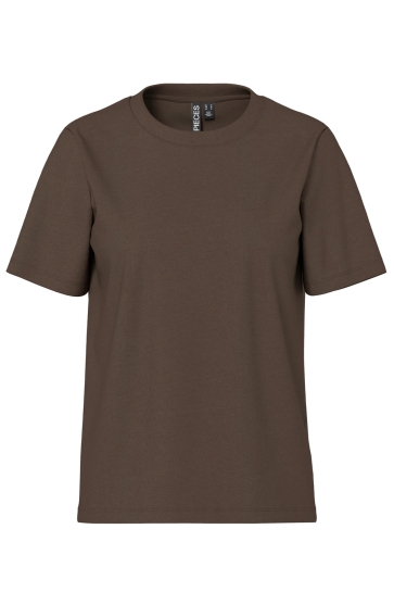 Pieces T-shirt PCRIA SS SOLID TEE JRS NOOS BC 17140802 HOT FUDGE