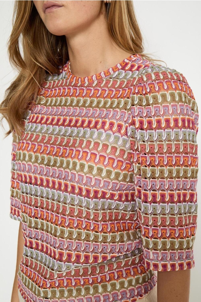 Peppercorn multi color dames trui | Close up