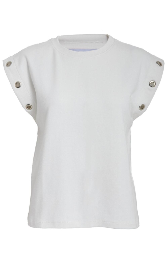 Minus ecru dames t-shirt | Vooraanzicht