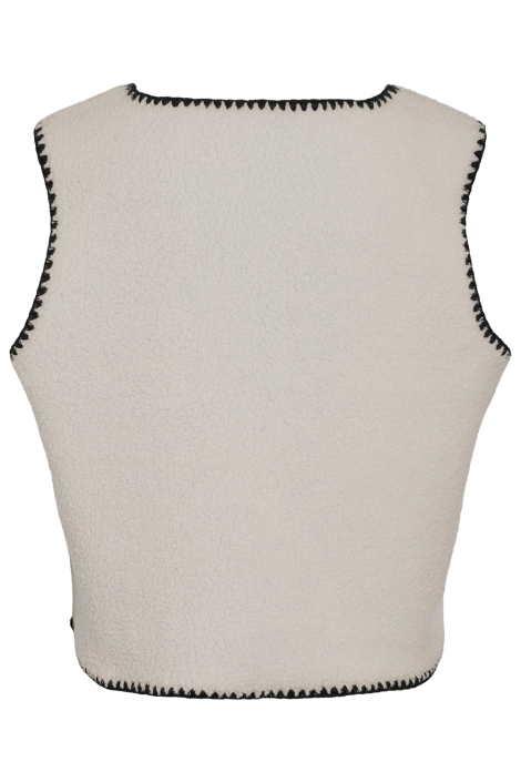 Noisy may ecru dames gilet | Achteraanzicht