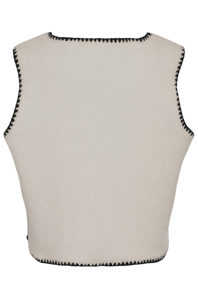 Noisy may ecru dames gilet | Achteraanzicht