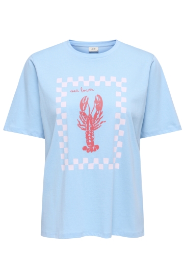 Jacqueline de Yong T-shirt JDYTINNE S/S SUMMER PRINT T-SHIRT J 15372784 Blue Bell/LOBSTER