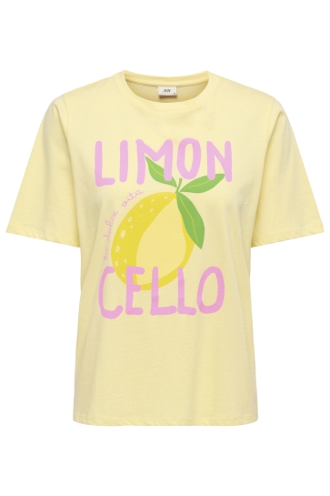 Jacqueline de Yong T-shirt JDYTINNE S/S SUMMER PRINT T-SHIRT J 15372784 Double Cream/LIMONCELLO