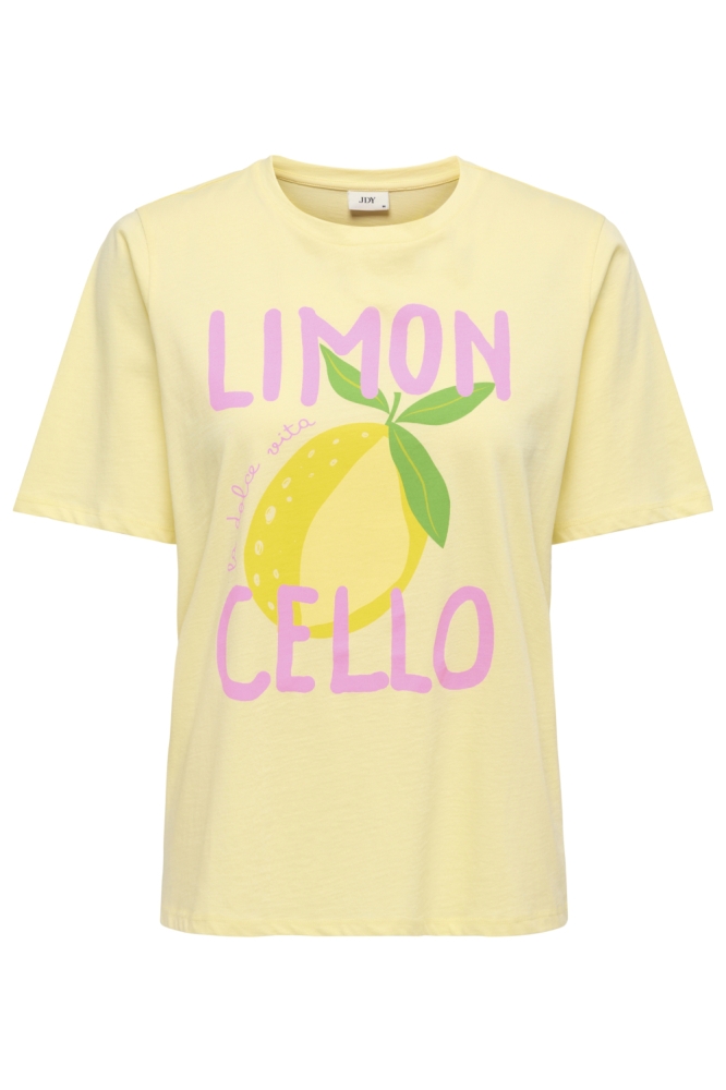 Jacqueline de Yong gele dames t-shirt | Vooraanzicht