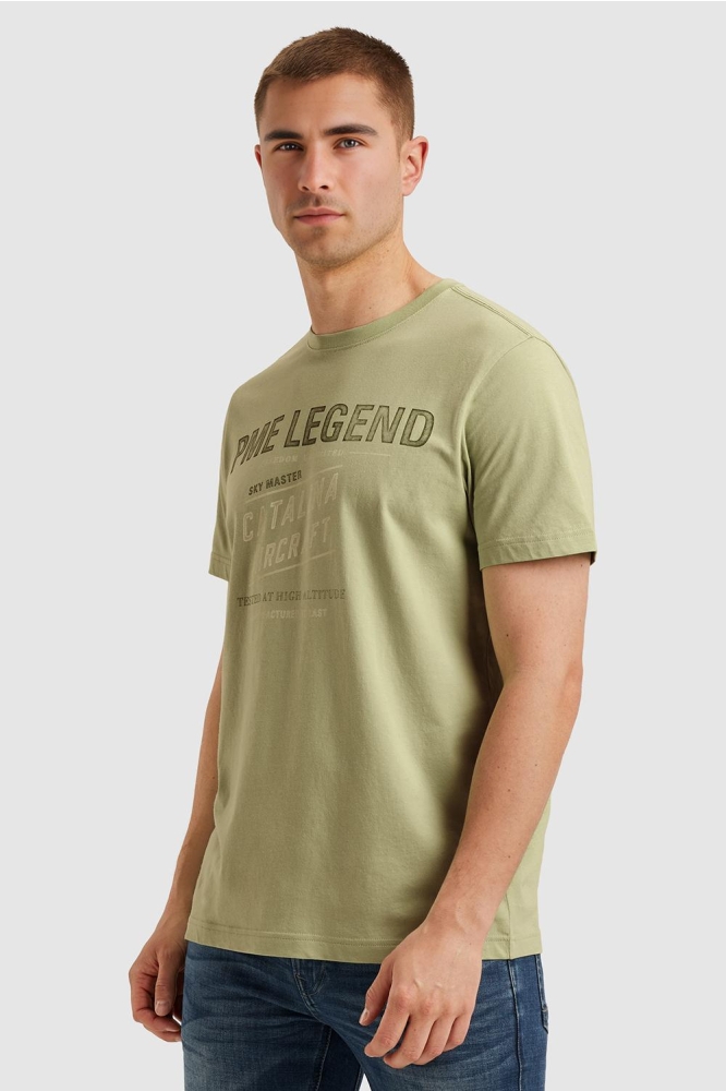 PME legend groene heren t-shirt | Model zijaanzicht
