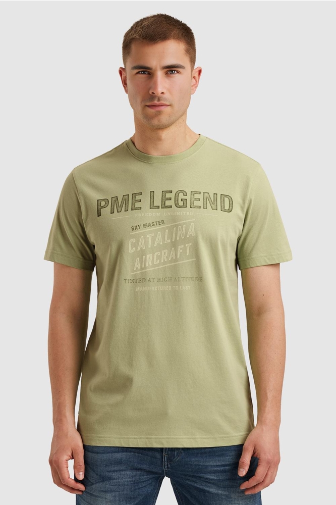 PME legend groene heren t-shirt | Model vooraanzicht