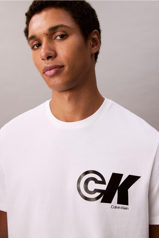 Calvin Klein witte heren t-shirt | Close up
