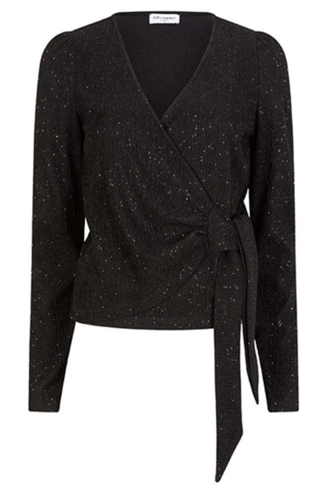 Lofty Manner zwarte dames blouse | Vooraanzicht