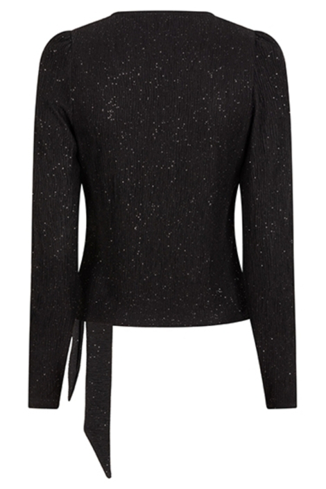 Lofty Manner zwarte dames blouse | Achteraanzicht