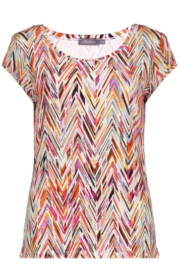 Geisha T-shirt KATE T SHIRT MET RONDE HALS EN PRINT 52446 60 000450 RED/PURPLE