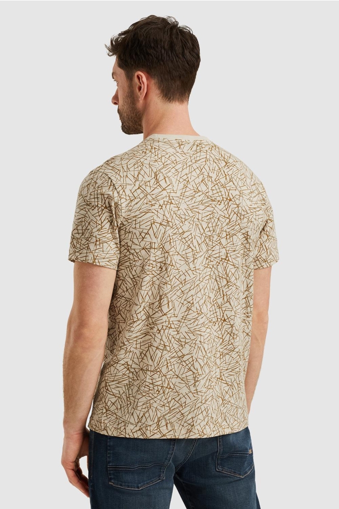 PME legend beige heren t-shirt | Model achteraanzicht