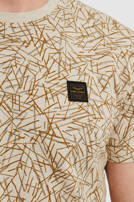 PME legend beige heren t-shirt | Close up