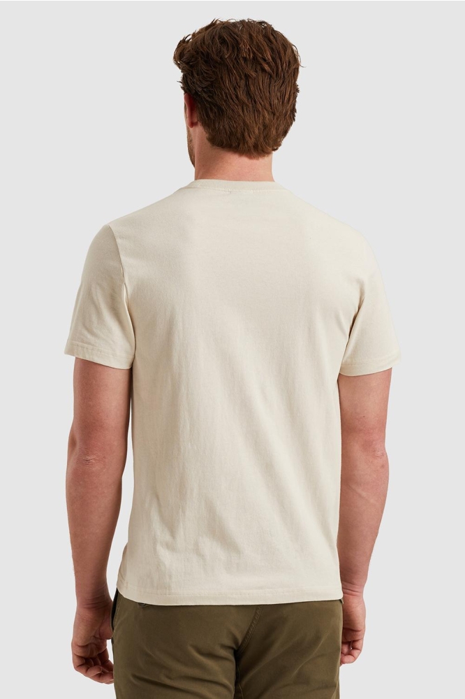 PME legend beige heren t-shirt | Model achteraanzicht