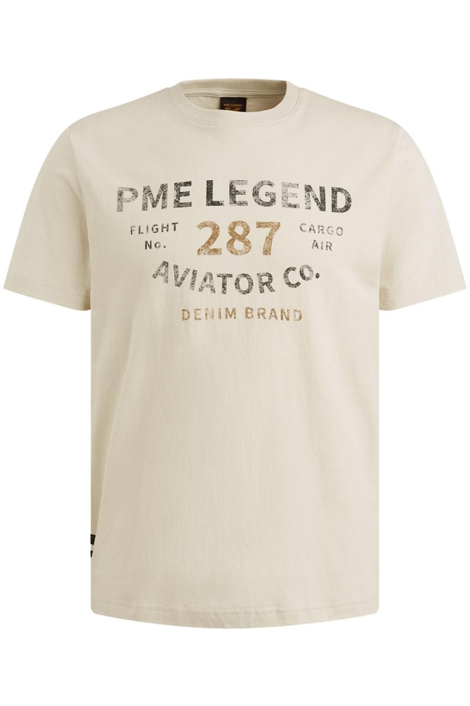 PME legend beige heren t-shirt | Vooraanzicht
