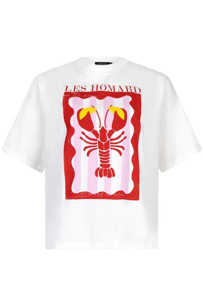 Ydence witte dames t-shirt | Vooraanzicht