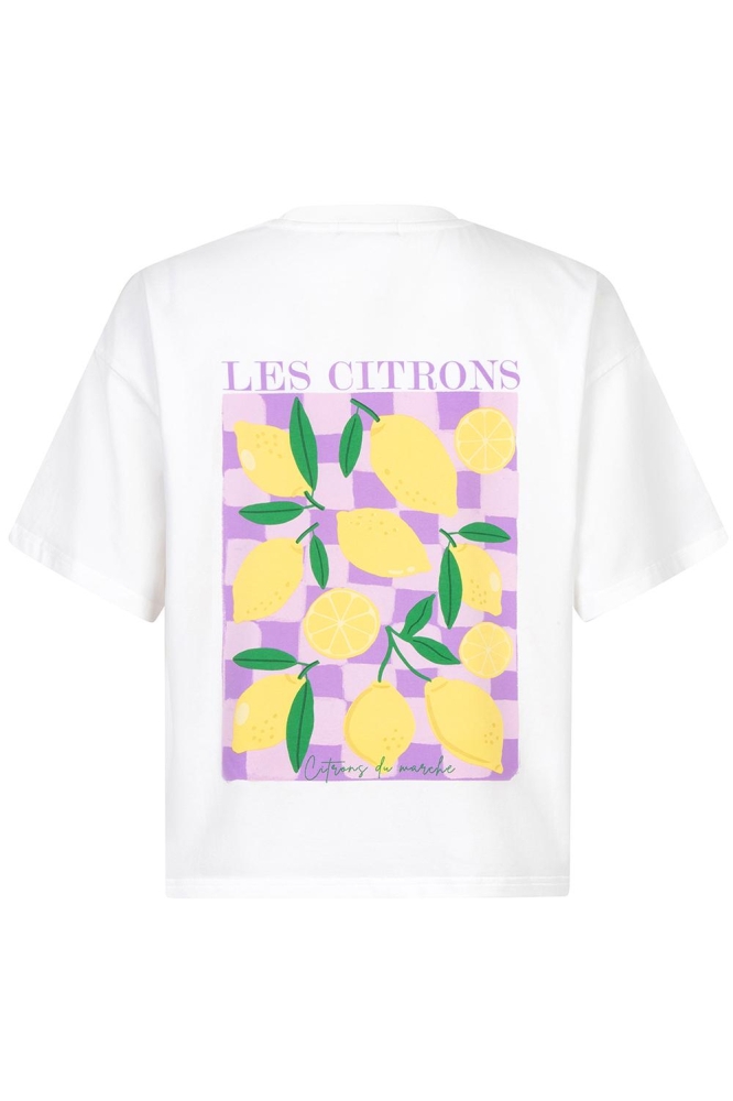 Ydence witte dames t-shirt | Achteraanzicht