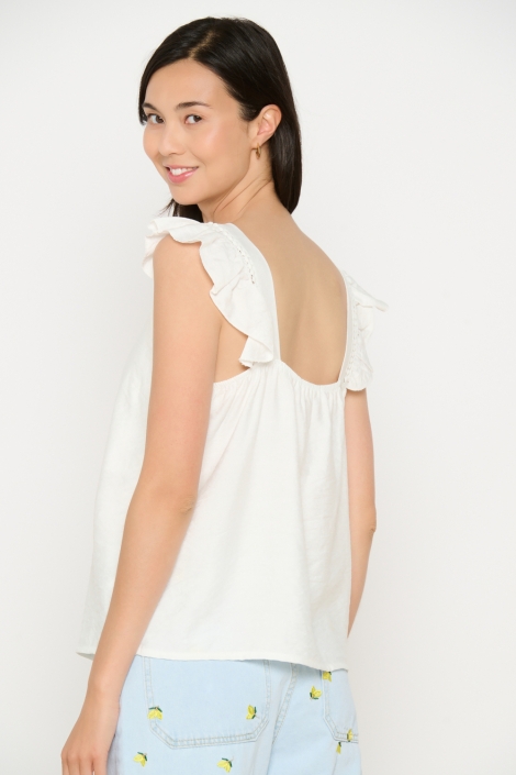 LolaLiza witte dames top | Model achteraanzicht