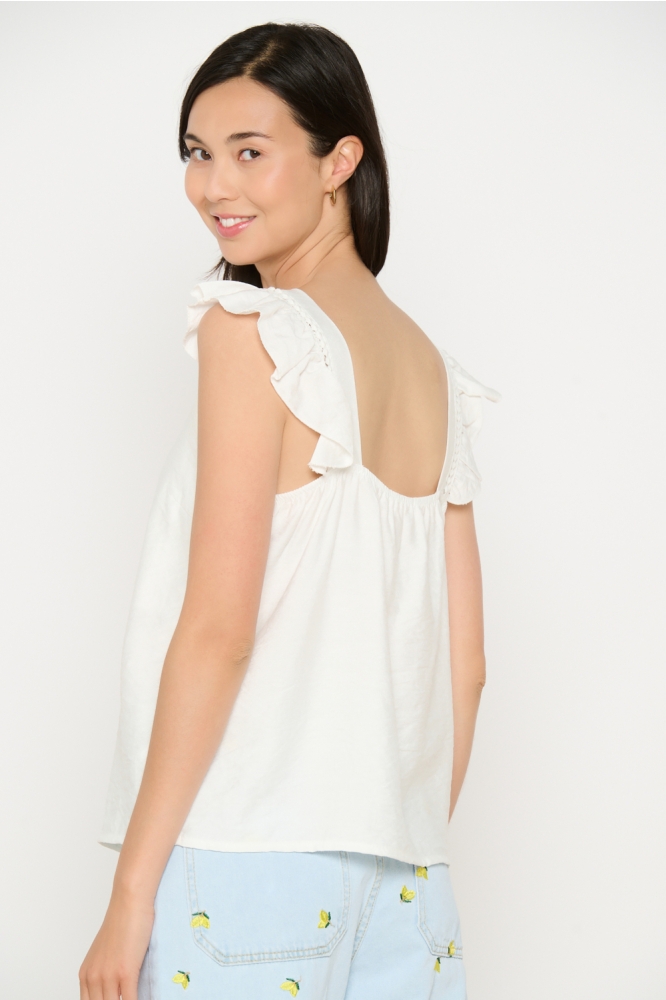 LolaLiza witte dames top | Model achteraanzicht