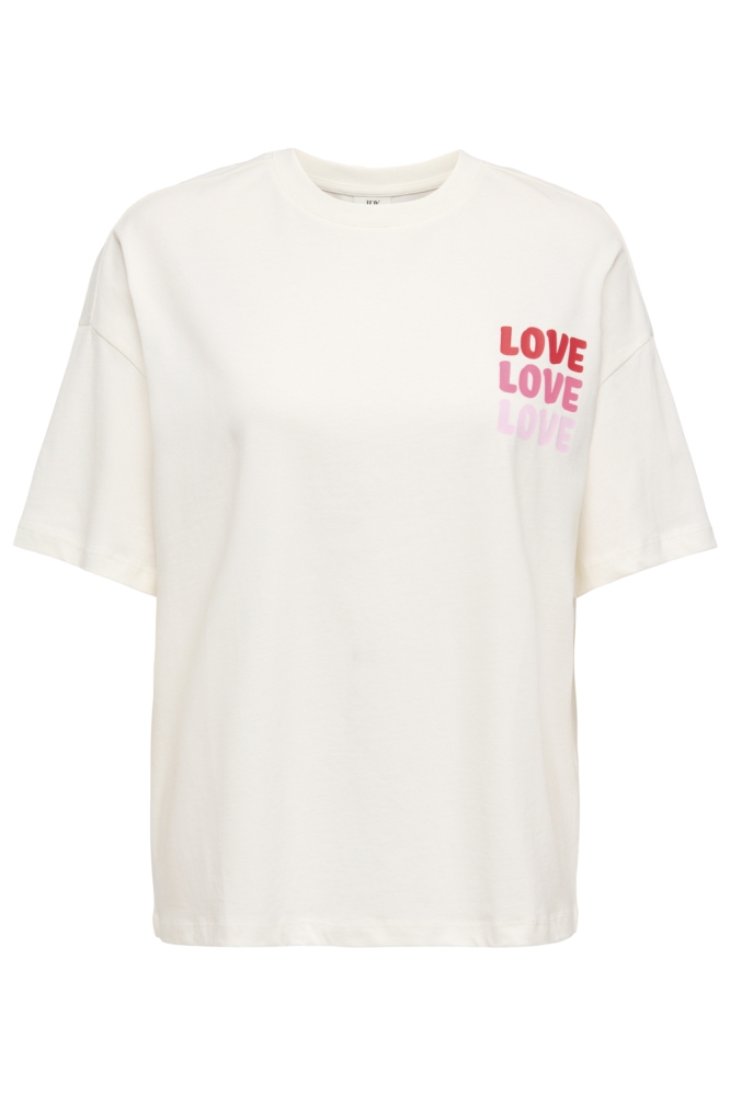 Jacqueline de Yong witte dames t-shirt | Vooraanzicht
