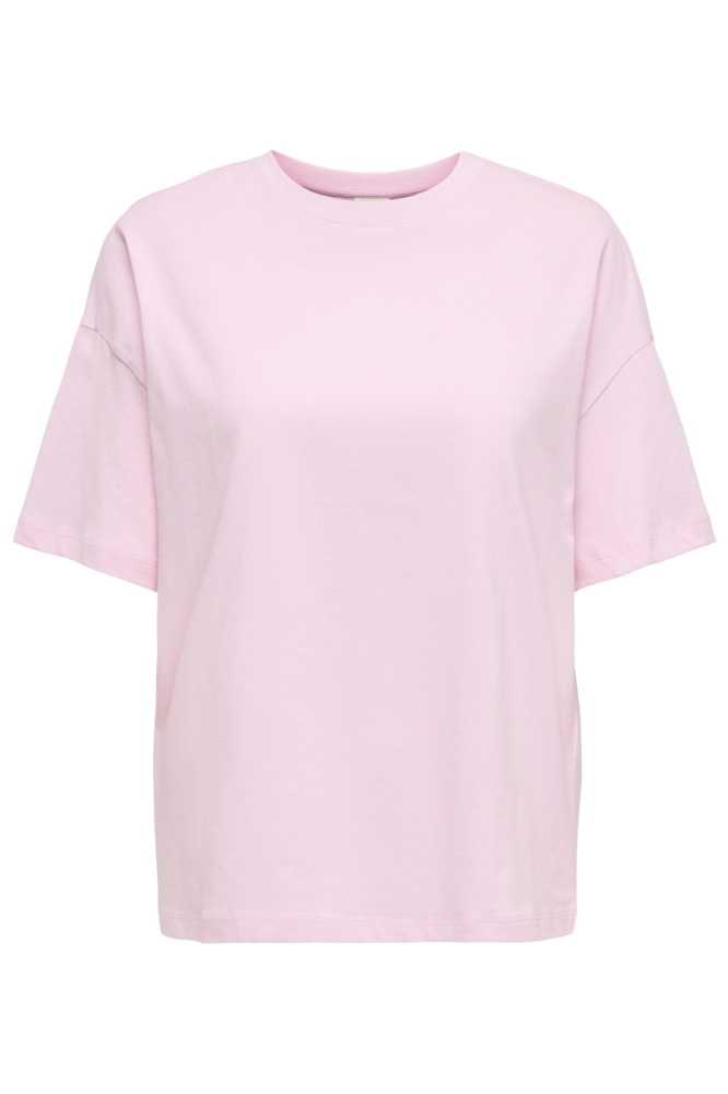 Jacqueline de Yong roze dames t-shirt | Vooraanzicht
