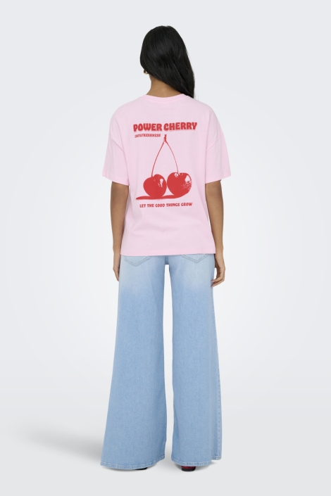 Jacqueline de Yong roze dames t-shirt | Model