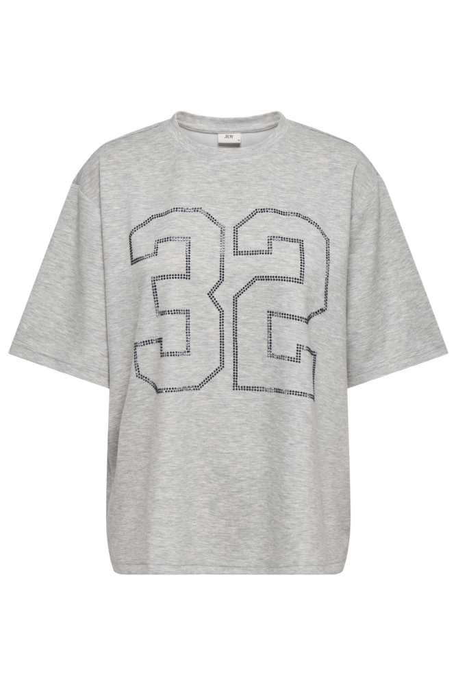 Jacqueline de Yong grijze dames t-shirt | Vooraanzicht