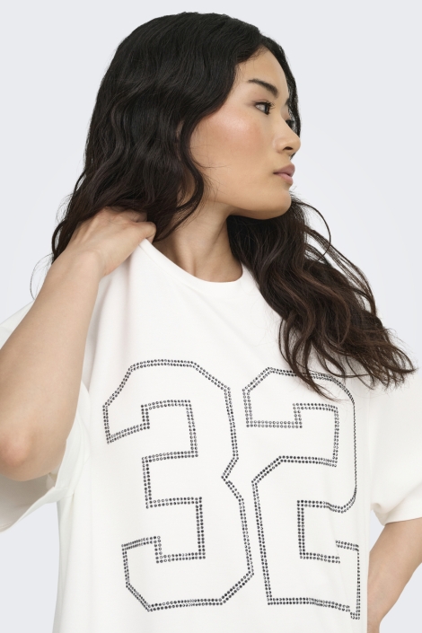 Jacqueline de Yong witte dames t-shirt | Close up