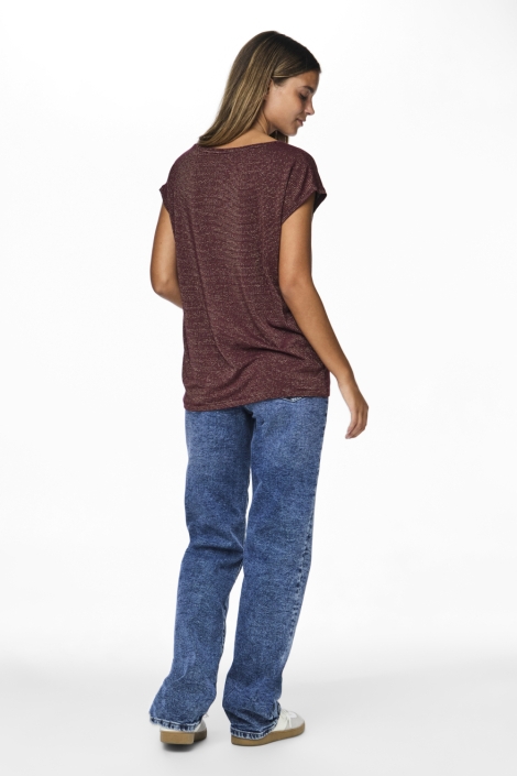 Pieces bordeaux dames t-shirt | Model
