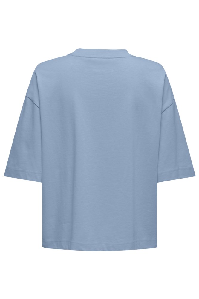 Only blauwe dames t-shirt | Achteraanzicht