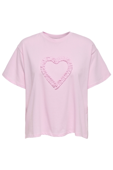 Only T-shirt ONLZAMMY S/S TEE BOX JRS 15365527 Pink Lady/HEART