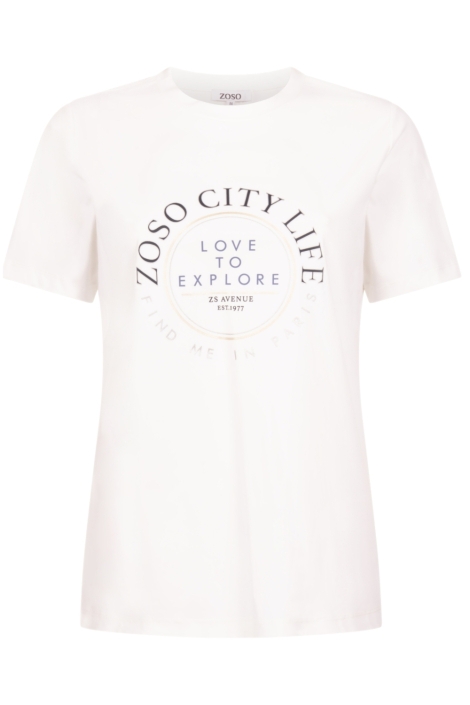 Zoso witte dames t-shirt | Vooraanzicht