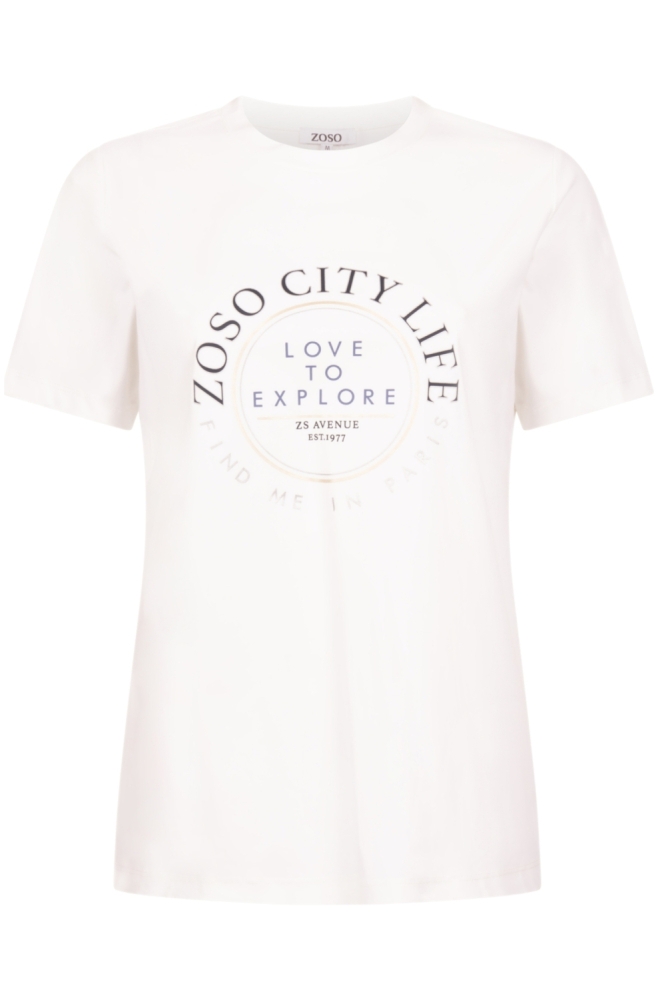 Zoso witte dames t-shirt | Vooraanzicht