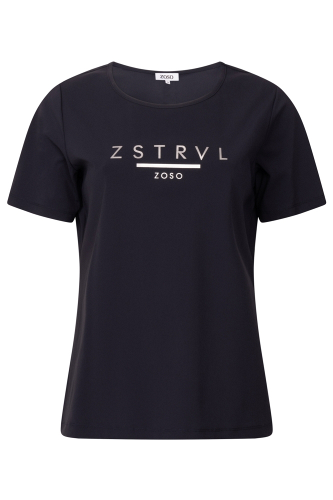 Zoso blauwe dames t-shirt | Vooraanzicht