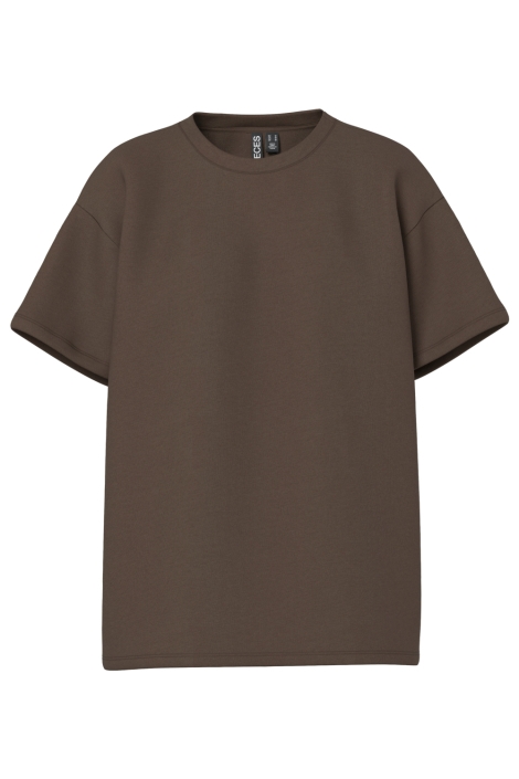 Pieces bruine dames t-shirt | Vooraanzicht