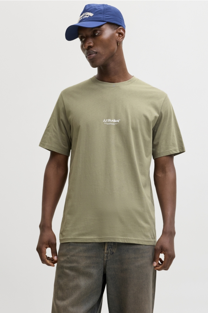 Jack & Jones groene heren t-shirt | Model vooraanzicht