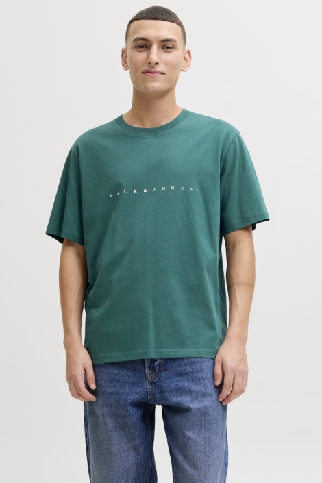 Jack & Jones groene heren t-shirt | Model vooraanzicht