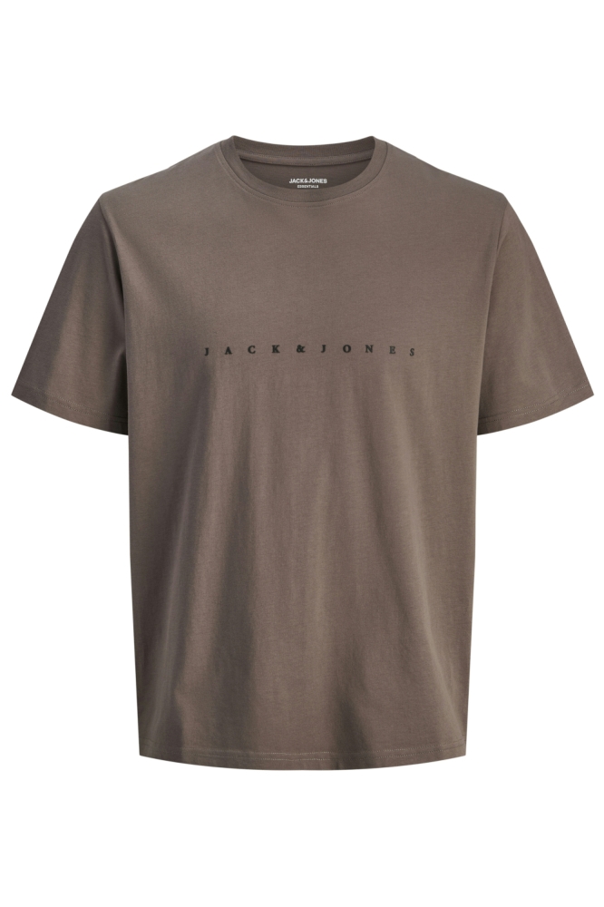 Jack & Jones camel heren t-shirt | Vooraanzicht