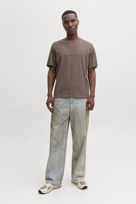 Jack & Jones camel heren t-shirt | Model