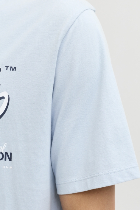 Jack & Jones blauwe heren t-shirt | Close up