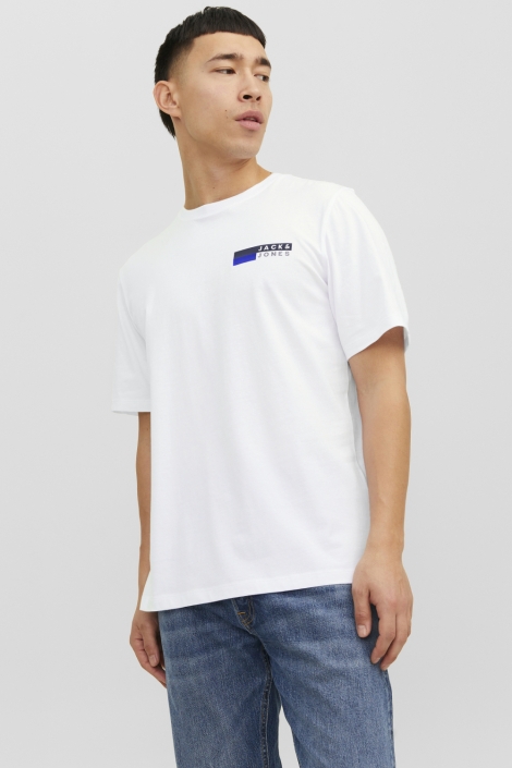 Jack & Jones witte heren t-shirt | Model vooraanzicht