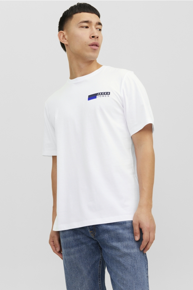 Jack & Jones witte heren t-shirt | Model vooraanzicht