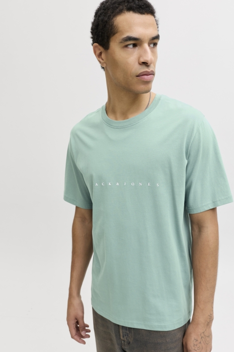 Jack & Jones groene heren t-shirt | Model vooraanzicht