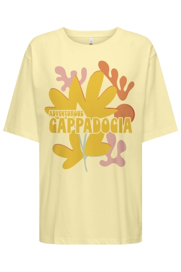 Only T-shirt ONLROSIE S/S OVERSIZE TEE CS JRS 15369746 Pastel Yellow/Cappadocia