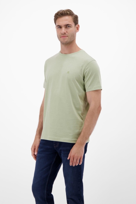 Lerros groene heren t-shirt | Model zijaanzicht
