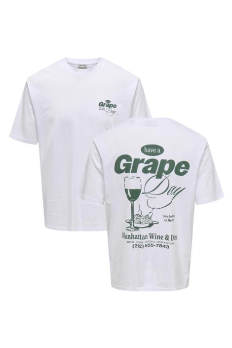 Only & Sons witte heren t-shirt | Vooraanzicht