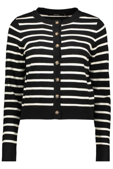 Vero Moda Vest VMSABA PLAIN LS O-NECK CARDIGAN NOO 10331771 BLACK/BIRCH